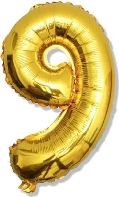 Image de Ballon gonflable numéro 9 doré - 106 cm