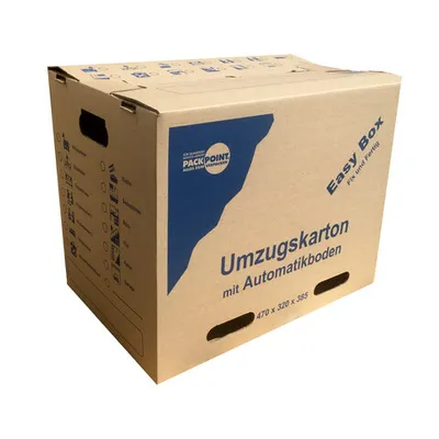 Produktbild von 10x Umzugskarton Transportkarton mit Automatikboden 470 x 320 x 385 mm