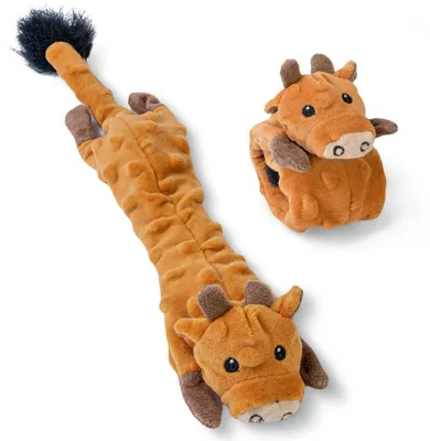 Immagine prodotto di Giocattolo per cani che emette suoni, a forma di mucca, in peluche senza imbottitura, adatto per cani di piccola taglia