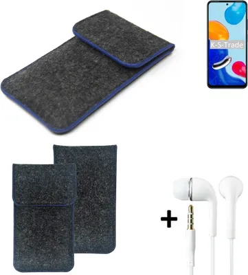 Produktbild von K-S-Trade Handy Schutz Hülle kompatibel mit Xiaomi Redmi Note 11 Global Schutzhülle Handyhülle Filztasche Pouch Tasche Case Sleeve Filzhülle