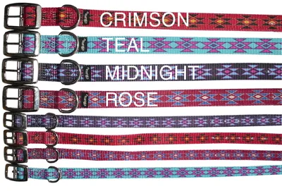 Produktbild von Hundehalsband Diamonte Choice aus Nylon 1,6 cm breit Halsband für Hunde Halsband Hund in Rose & 9
