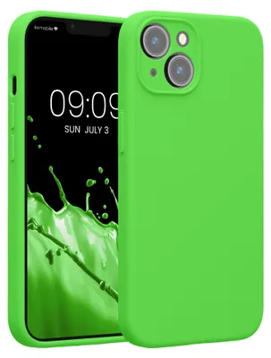 Produktbild von kwmobile Hülle kompatibel mit Apple iPhone 14 - Hülle Silikon gummiert - Handyhülle - Handy Case in Limettengrün
