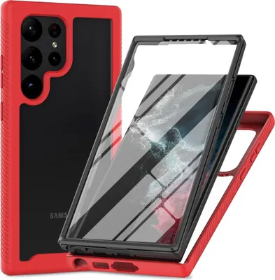 Immagine prodotto di Custodia per Samsung Galaxy S26 Ultra con protezione integrata per il display Custodia protettiva a 360° per tutto il corpo, rossa