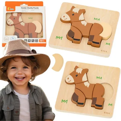 Produktbild von Viga Holzpuzzle – Mein Freund, das Pferd