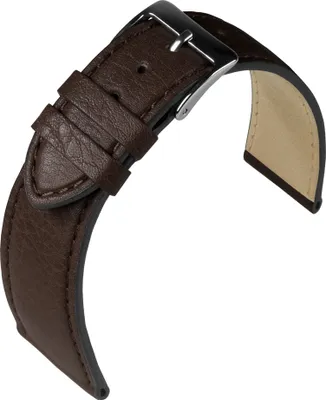 Produktbild von Eulit Country Uhrenarmband XL Rindleder genarbt braun Ton in Ton Naht, Stegbreite:18mm, Schließe:Schwarz