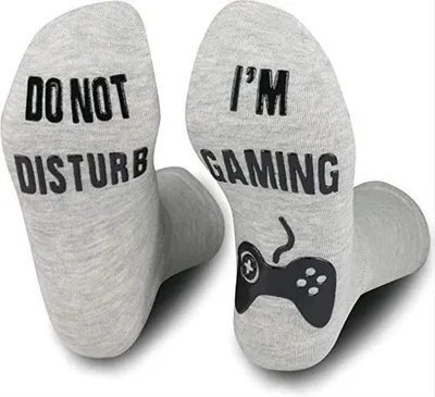 Produktbild von CHPN – Socken – Gaming-Socken – Nicht stören – Lustige Socken – Haussocken – Einheitsgröße Grau – Herren – Geschenk – Trendige Socken