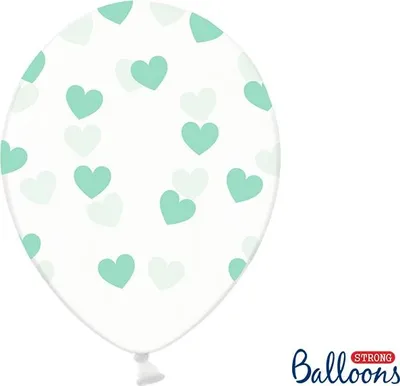 Obrázek produktu pro Průhledné balónky s mini srdíčky 30 cm 1 ks.