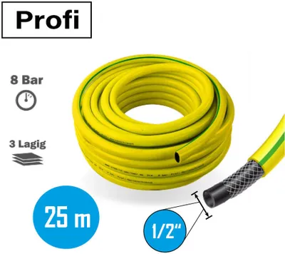 Produktbild von Profi Gartenschlauch 1/2 Zoll 25m gelb