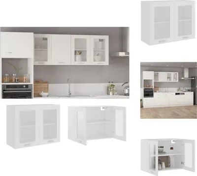 Produktbild von vidaXL Hängeglasschrank Weiß 80x31x60 cm Holzwerkstoff -  Küchenschränke