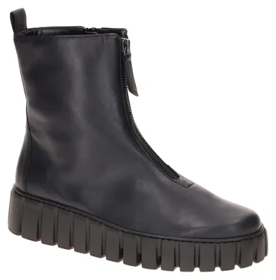 Produktbild von Gabor Damen Stiefeletten 8016 Echtleder dunkelblau Keilabsatz Plateau 3cm Reißverschluss