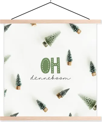 Produktbild von MuchoWow® Textilposter Winter - Weihnachten - Tannenbaum 60x60 cm mit holzfarbenen Rahmen - Wanddekoration