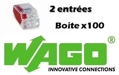 Image de 100 bornes de connexion automatiques Wago, 2 entrées, transparentes