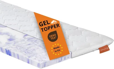Produktbild von Gel Topper 120x200cm, Höhe 6 cm, Matratzentopper Gelschaum, orthopädische Matratzenauflage für alle Matratzen und Betten, Geltopper 120x200, EU,