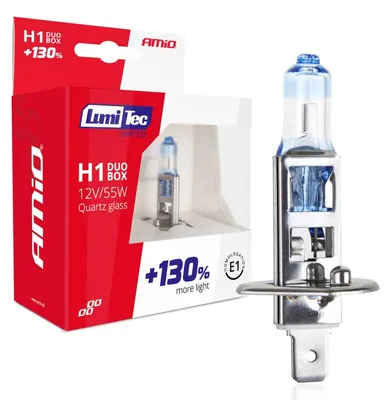 Obrázek produktu pro Sada 2 halogenových žárovek H1 12 V 55 W LumiTec LIMITED +130 % bělejší světlo