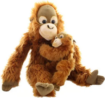 Immagine prodotto di Orangutan di peluche con bambino 27 cm
