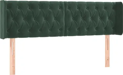Produktbild von vidaXL Kopfteil mit Ohren Dunkelgrün 163x16x78/88 cm Samt