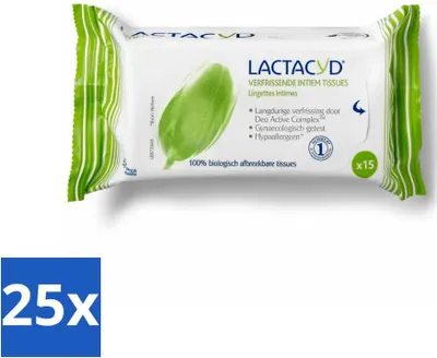 Obrázok produktu pre Lactacyd vreckovky osviežujúce 15 kusov – výhodné balenie – 25 kusov