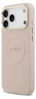 Zdjęcie produktu dla GUESS case for IPHONE 17 Pro Max compatible with MagSafe GUHMP17XPSAMSECP (PU W/ Peony Hot Stamp) pink