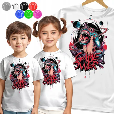 Produktbild von Kinder T-Shirt - GAME OVER POTWÓR Aufdruck für Jungen - M