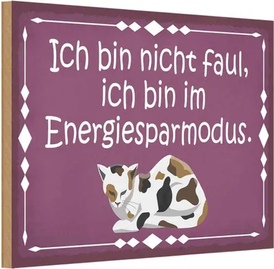 Produktbild von vianmo Holzschild 20x30 cm Katze ich bin nicht faul im Tier Haustier