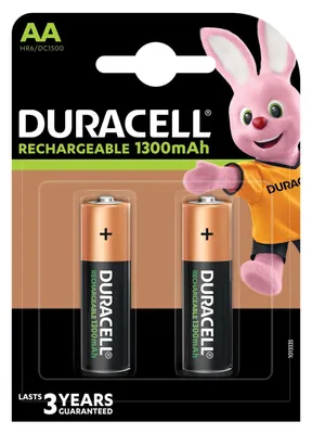 Obrázek produktu pro Duracell Recharge Plus AA, Dobjec baterie, AA, Nikl-metal hydridov (NiMH), 1,2 V, 2 kus, 1300 mAh