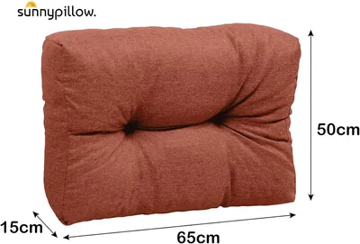 Produktbild von sunnypillow Palettenkissen für Gartenmöbel - Rückenkissen 65 x 50 cm - Rückenpolster für Bett und Sofa - Palettenpolster für Palettenmöbel - Gesteppte Gartenkissen - Rückenlehne, Seitenkissen Orange