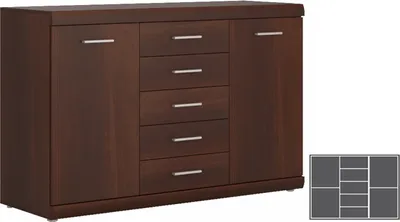 Produktbild von Sideboard Anrichte Kommode nussbaum imperial 140 cm