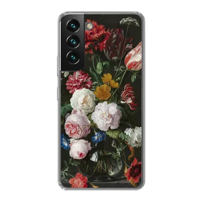 Produktbild von MuchoWow® Handyhülle Schutzhülle Hülle für Samsung Galaxy S22 Plus Stilleben mit Blumen in einer Glasvase - Gemälde von Jan Davidsz. de Heem Silikon Softcase Handy Hülle - Schutzabdeckung