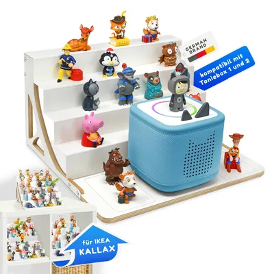 Produktbild von stadtecken® Magnetisches Regal für Toniebox – Passend für Kallax und mehr | Optional mit Platz für Toniebox | Geeignet für ca. 40 Tonies | Weiß
