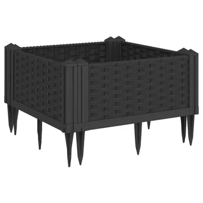 Obrázek produktu pro vidaXL Truhlík na květináče se zemními hroty černý 42,5x42,5x28,5 cm PP