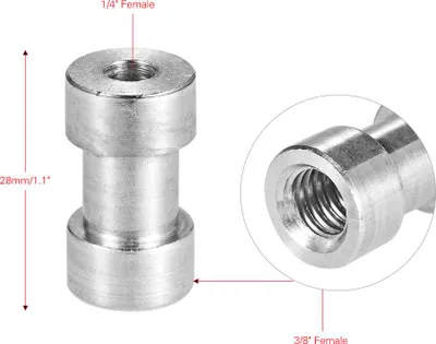 Zdjęcie produktu dla 5 sztuk adapterów z gwintem wewnętrznym 1/4 cala-20 i 3/8 cala-16 do mocowania lampy błyskowej aparatu