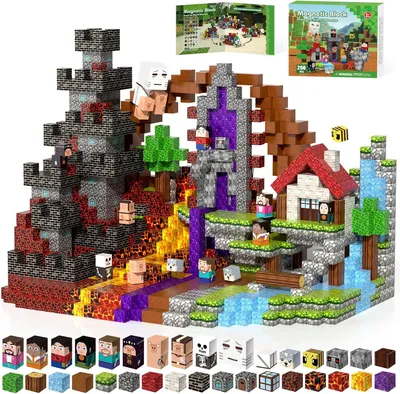 Image de Blocs magnétiques, 200 pièces, pour enfants, jouet éducatif, constructions colorées
