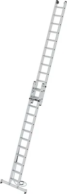 Produktbild von Günzburger Steigtechnik Stufen-Seilzugleiter 2tlg. mit nivello-Traverse 2 x 12 Stufen - 040684