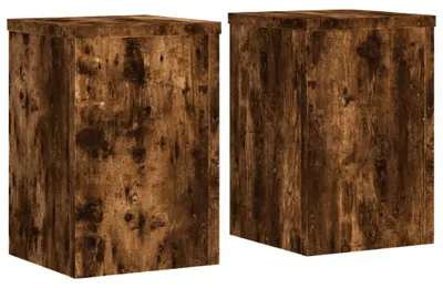 Image de vidaXL Support pour plantes 2 pcs. Chêne fumé 20x20x30 cm Bois composite