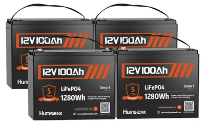 Obrázek produktu pro 12V 100Ah LiFePO4 baterie - Lithium-iontová baterie - Úložiště energie - Baterie pro kempování - Baterie pro lodě - 15000+ cyklů nabíjení
