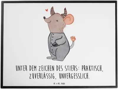 Produktbild von Mr. & Mrs. Panda schreibtischunterlage Stier Astrologie - Weiß - Geschenk, Tierkreiszeichen, Schreibunterlage, Sternzeichen, malunterlage, Unterlage Schreibtisch