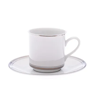 Produktbild von Leander Sabina, Set Kaffeetassen mit Untertassen, 150 ml, Platin, Leander, 6 Stück