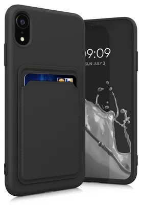 Produktbild von kwmobile Handyhülle für Apple iPhone XR Hülle mit Kartenfach - TPU Case - Kabelloses Laden - Schutzhülle Cover in Schwarz