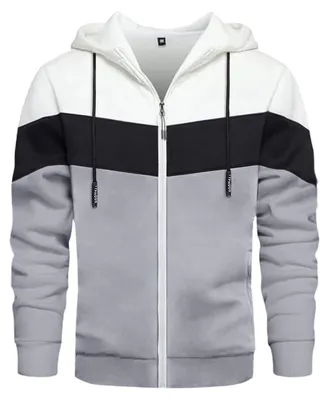 Produktbild von Herren Hoodie mit Reißverschluss und Patchwork-Design