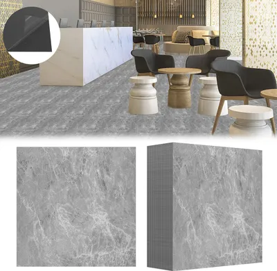 Obrázok produktu pre UISEBRT 54 kusov vinylových podláh 30 x 30 cm DIY samolepiaca vodotesná PVC podlaha, 3D drevená podlaha, cca 5m² - dubový vzhľad sivá