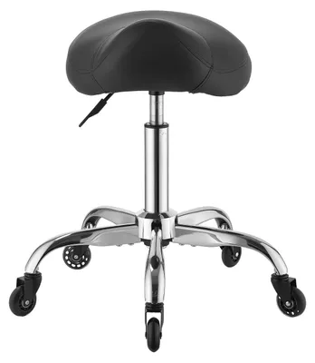 Obrázok produktu pre SucceBuy sedadlo na kolieskach, nosnosť 226,8 kg, výškovo nastaviteľné, ergonomická sedacia časť zPolyuretánkože, tiché kolieska, 360° otočné, ideálne do kaderníctva, kozmetického salónu, baru, domácnosti a lekárskych ordinácií, čierna farba