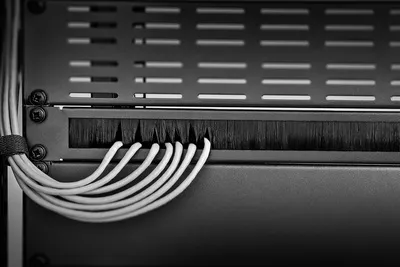 Produktbild von Renkforce RF-3429140 19 Zoll Netzwerkschrank-Bürstenleiste 1 HE Schwarz