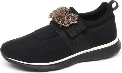 Produktbild von E4802 sneaker donna Gewebe HOGAN H254 nero scarpe con pietre slip on shoe woman