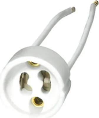 Produktbild von Transmedia Keramik Fassung GU10; für LED- und Halogen-Lampen,  230 V,  max. 75 W, Ø 28 mm, LF 2