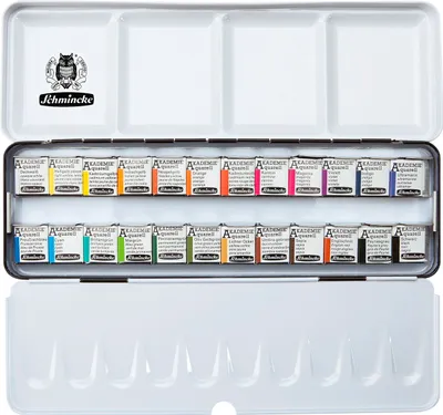 Produktbild von Schmincke AKADEMIE Aquarellkasten mit 24 halben Näpfchen
