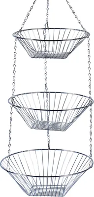 Obrázok produktu pre ZELLER PRESENT Hängekorb chrom 3 Körbe 72cm Ø25,5cm silber