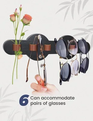 Produktbild von Famanu Brillenhalter Wandmontage - 6 Fächer, Schwarz