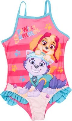 Produktbild von Paw Patrol Badeanzug mit Rüschen für Mädchen - Skye & Everest Pawfect Summer Schwimmanzug Kinder, Größe:98-104