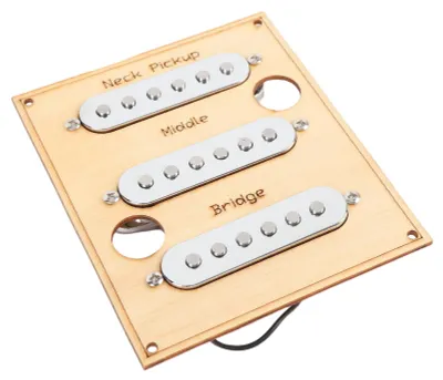 Produktbild von Single-Coil-Tonabnehmer-Set Alnico 5 für E-Gitarre, Hals, Mitte und Steg, Ersatz für Reparaturen, Silber