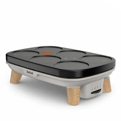 Obrázek produktu pro Tefal PY900D, 6 palačinka/palačinek, Černá, Šedá, Dřevo, Otočné, 1100 W, Typ C, 282 mm